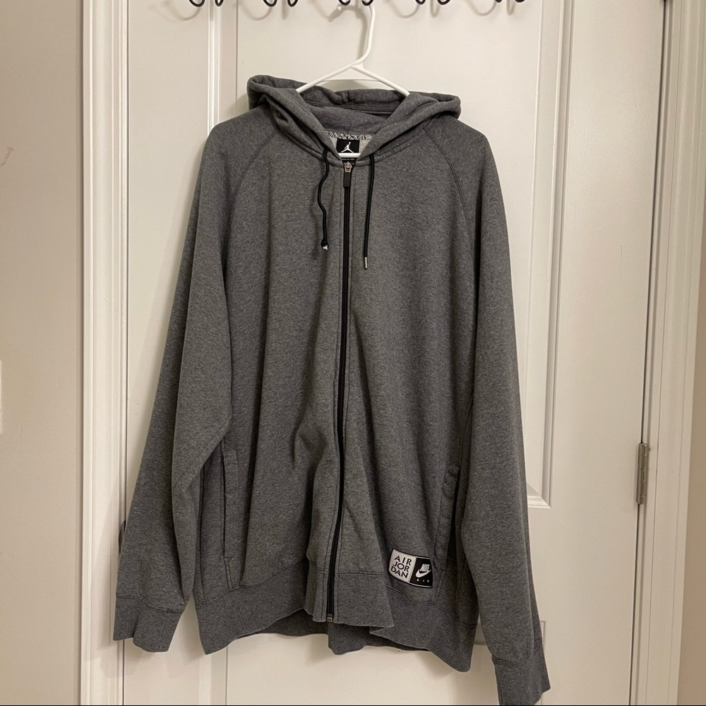 Nike Air Jordan Sweatershirt Fleece Jacket Open Front Zip Down
